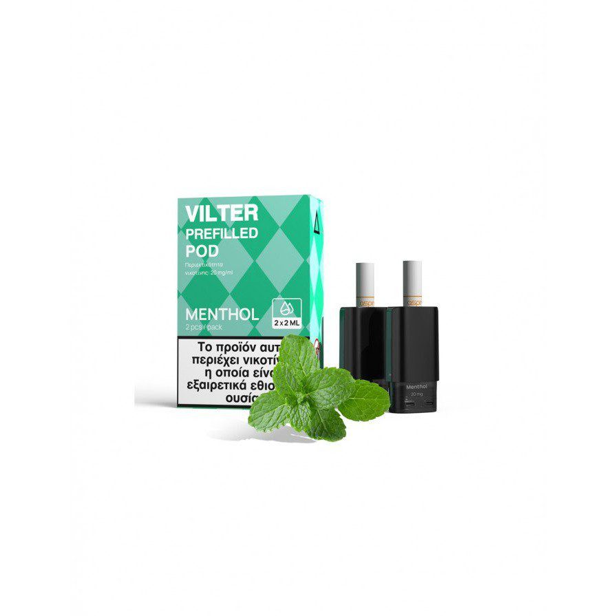 Aspire Vilter Prefilled Pod Menthol 20mg 2ml 2τμχ Aspire Vilter Prefilled Pod Menthol 20mg 2ml 2τμχ